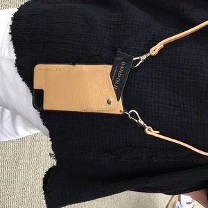 Bandolier leather iPhone crossbody carrier, fits iPhone X